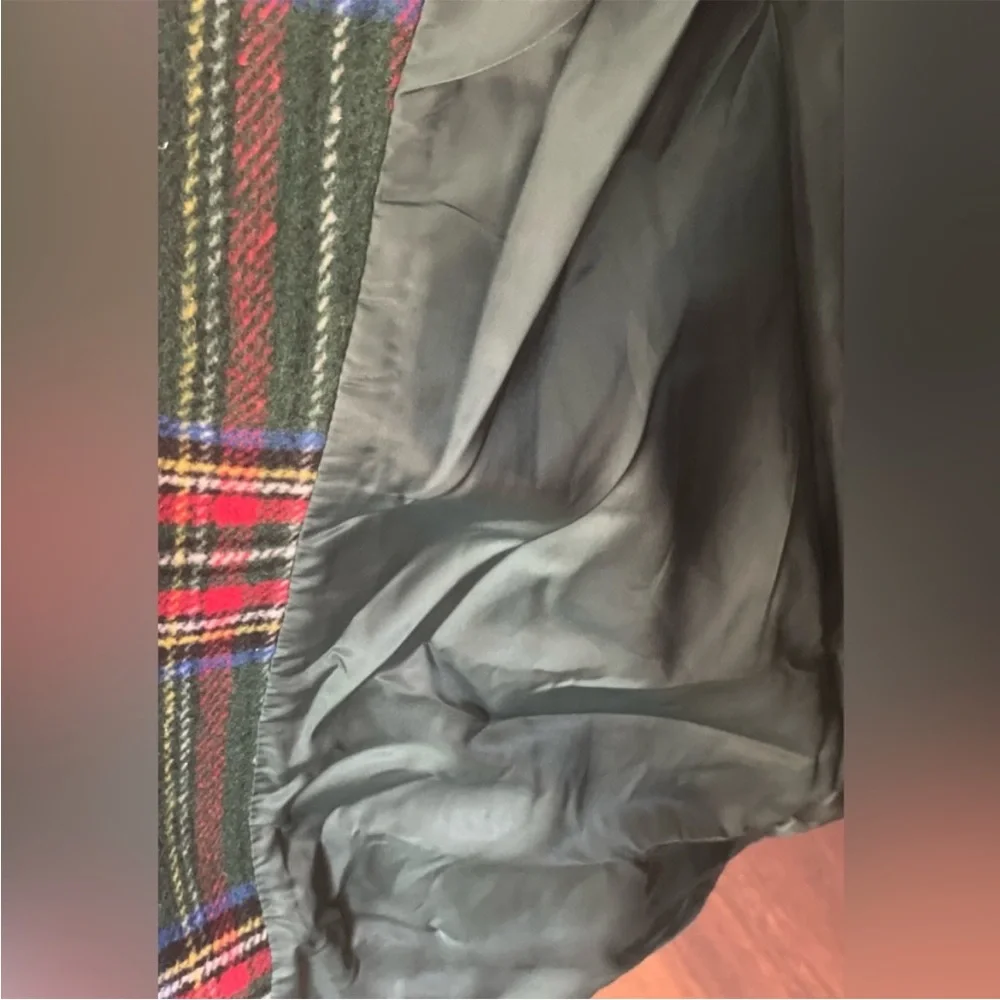 Brand new with tag Allegra K Green and Red Plaid tartan Pea Coat - Picture 10 of 11